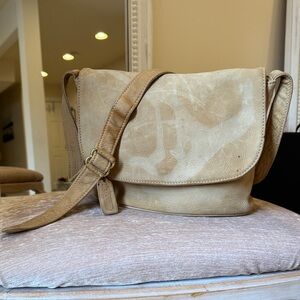 Vintage Coach Flap Bag Nubuc Leather